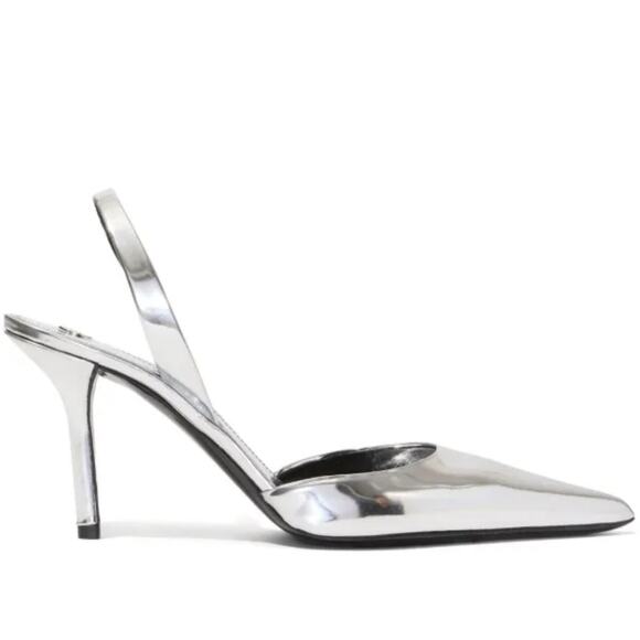 Proenza Schouler Slash Slingback Pumps in Silver Specchio 37 - Picture 3 of 5